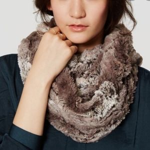 Ann Taylor LOFT Faux Fur Knit Infinity Scarf